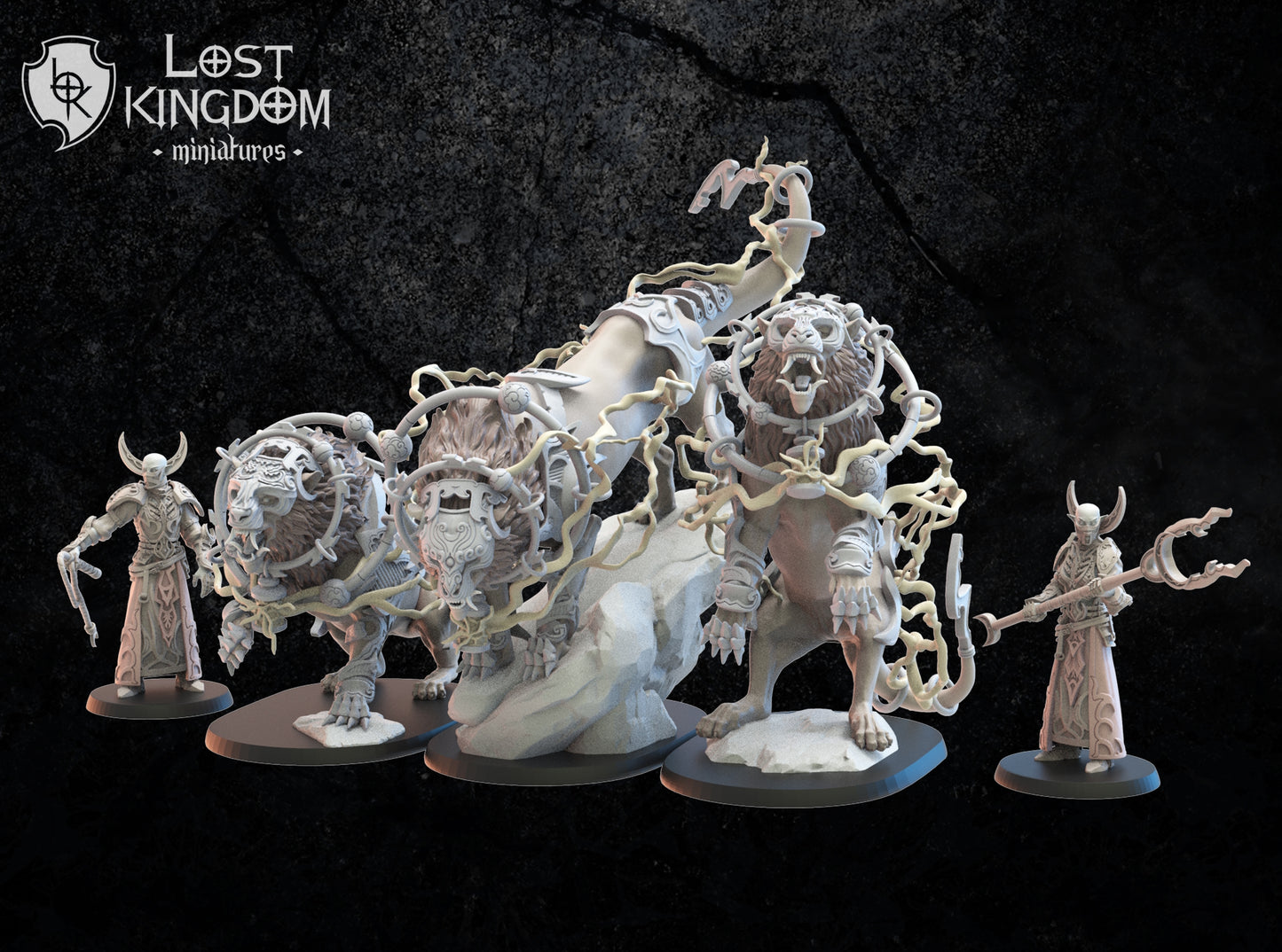 Night Elves Raijus And Slavers, Lost Kingdom Miniatures