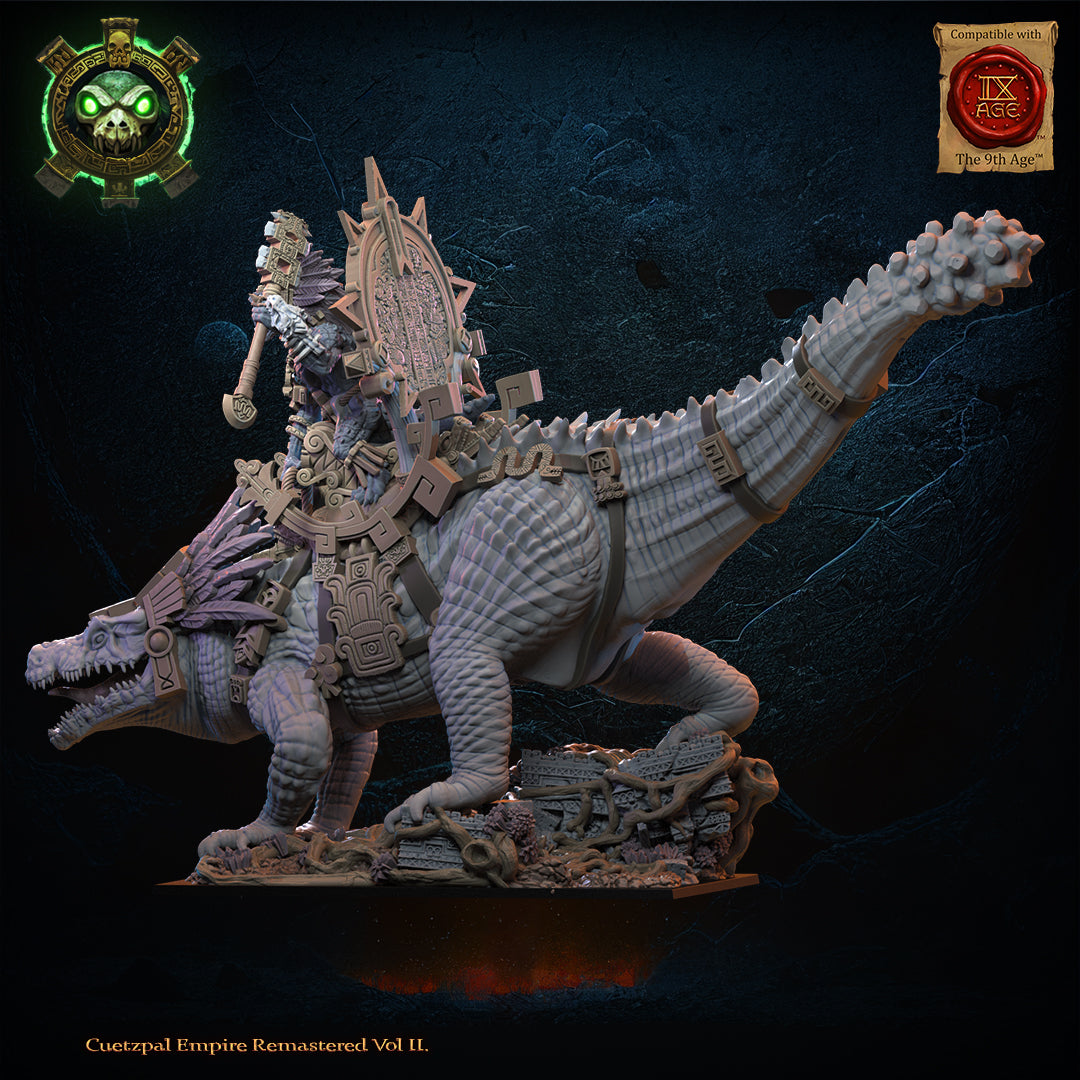 Citlallicue, Cipactli Heroine on Deinosuchus, Lost Kingdom Miniatures