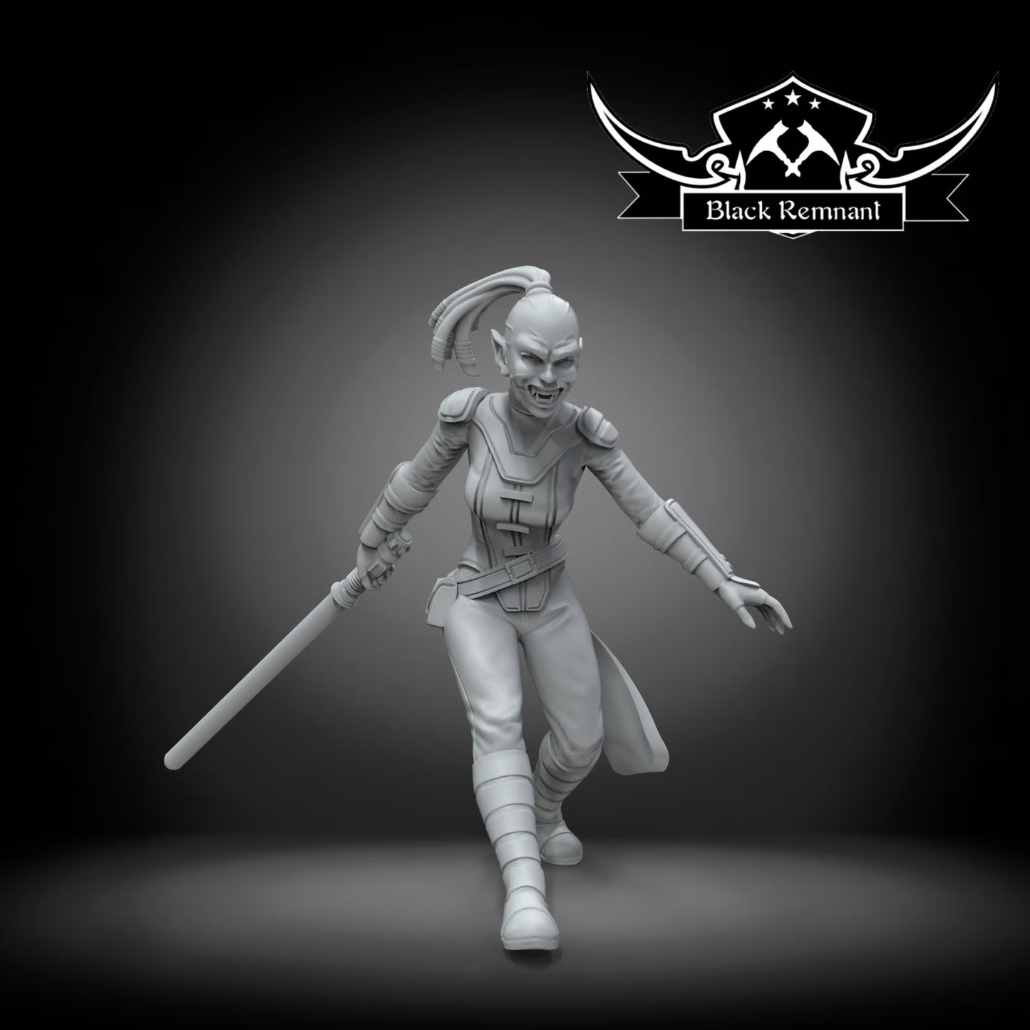 Ancient mystical female lion warrior, Black Remnant