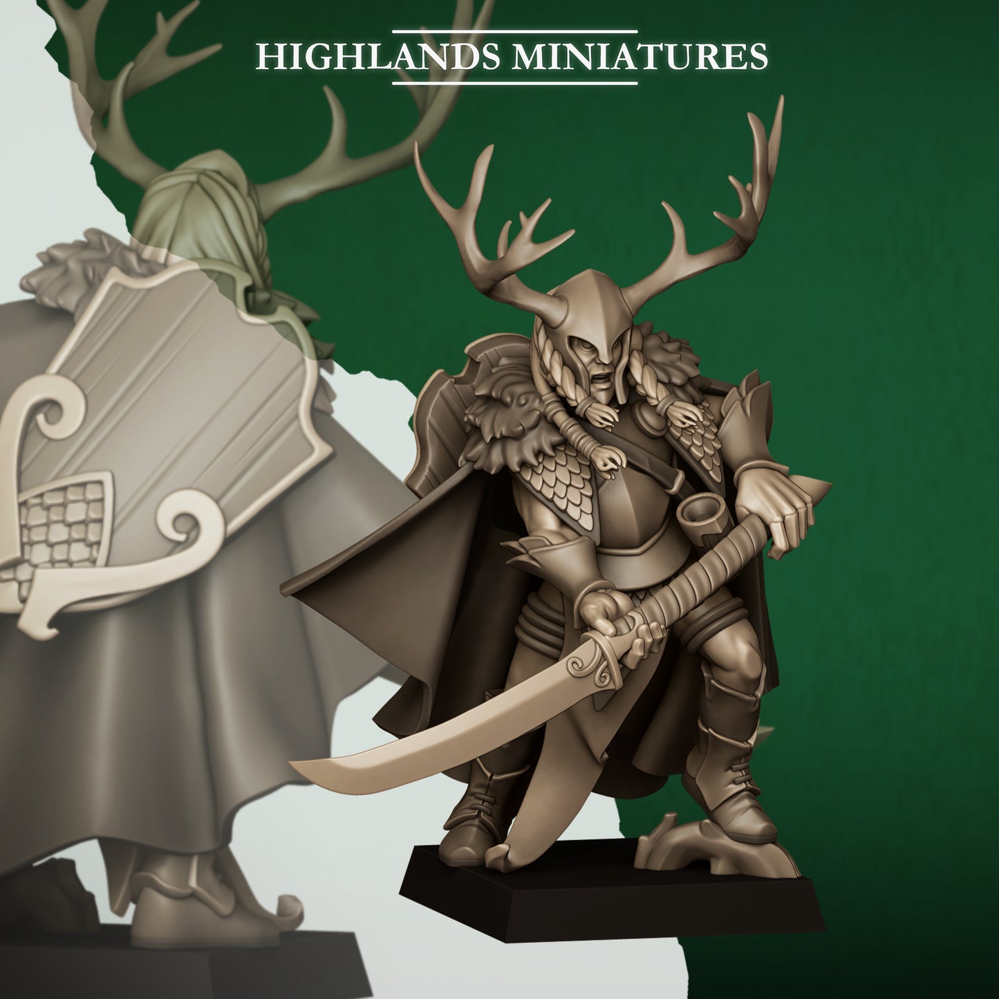 Feral Elf Highborn Sword, Highlands Miniatures