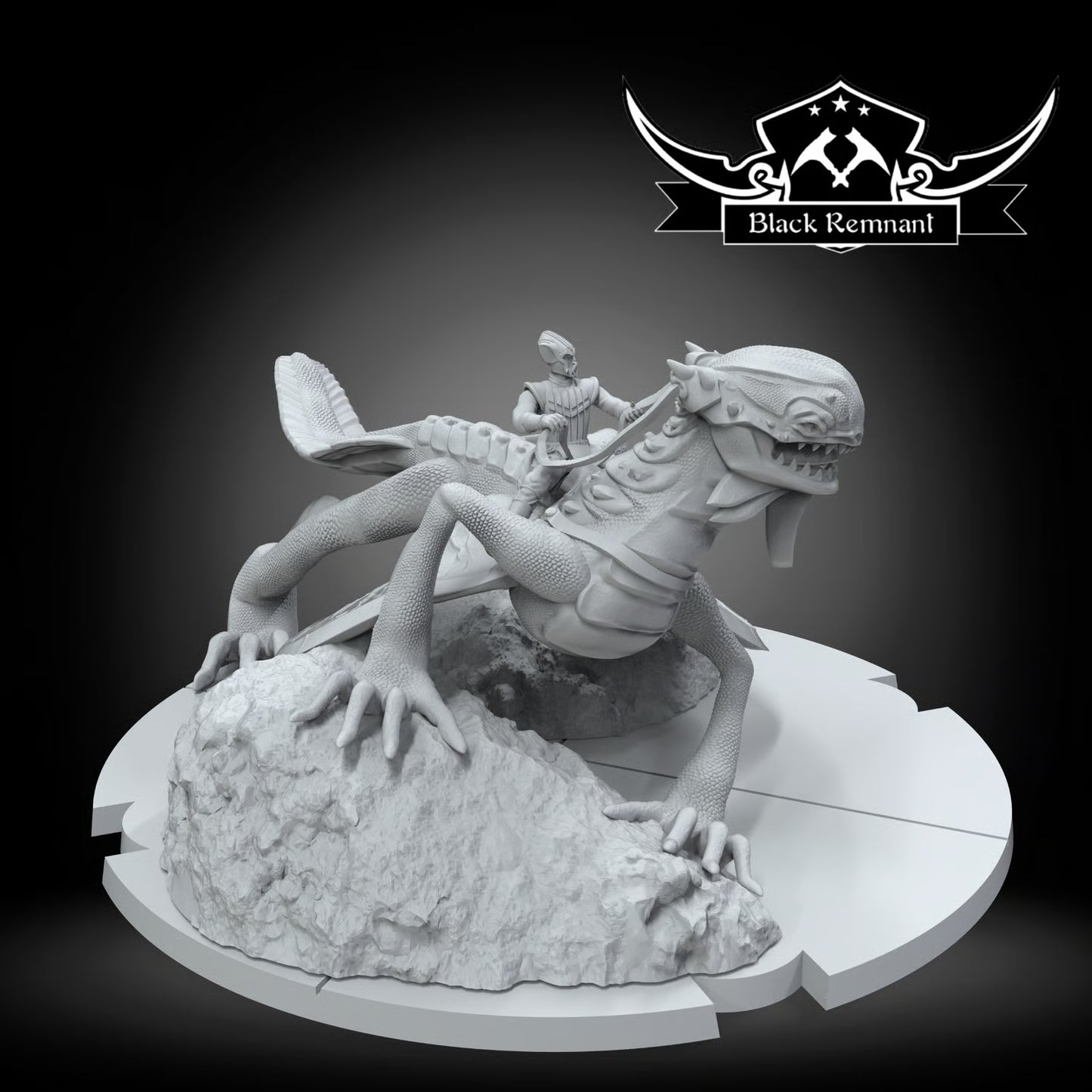 Feline soldier on lizard, Black Remnant
