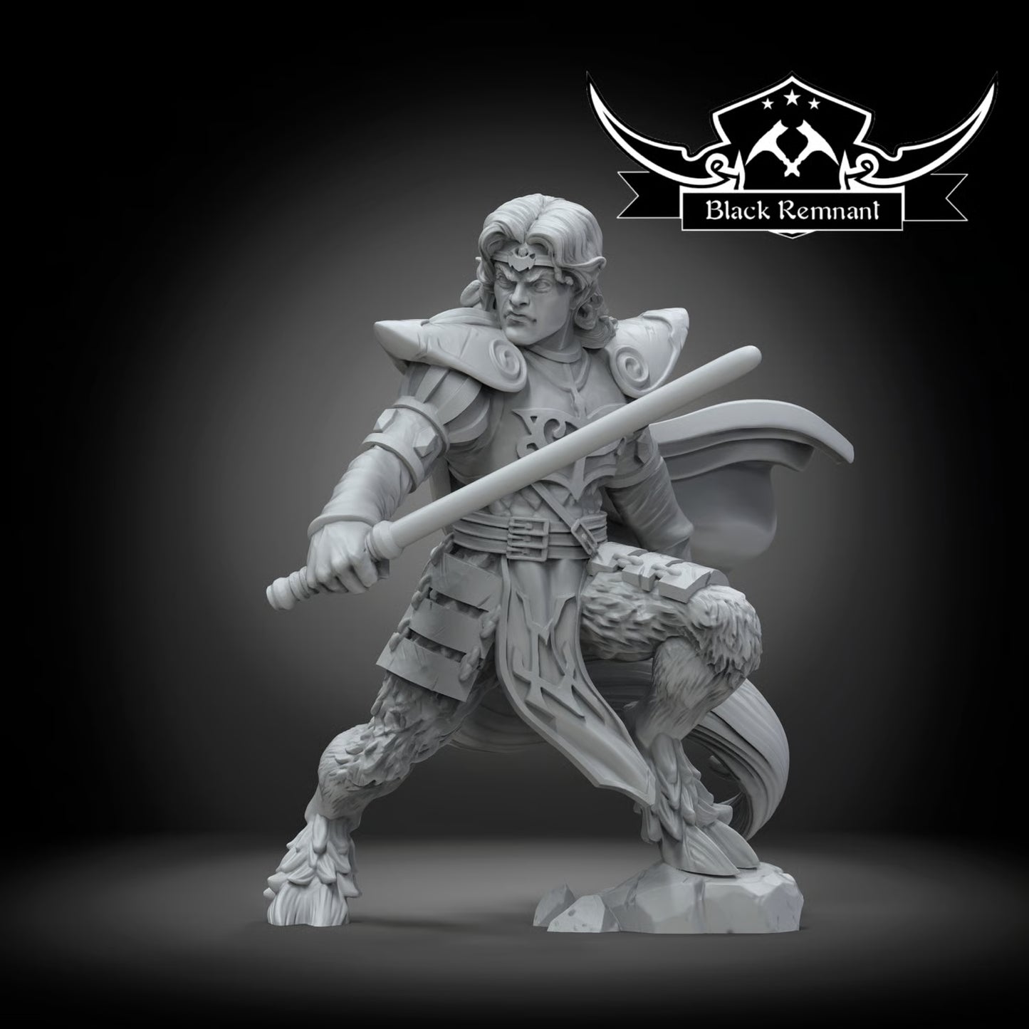 Mystical ancient satyr warrior, Black Remnant