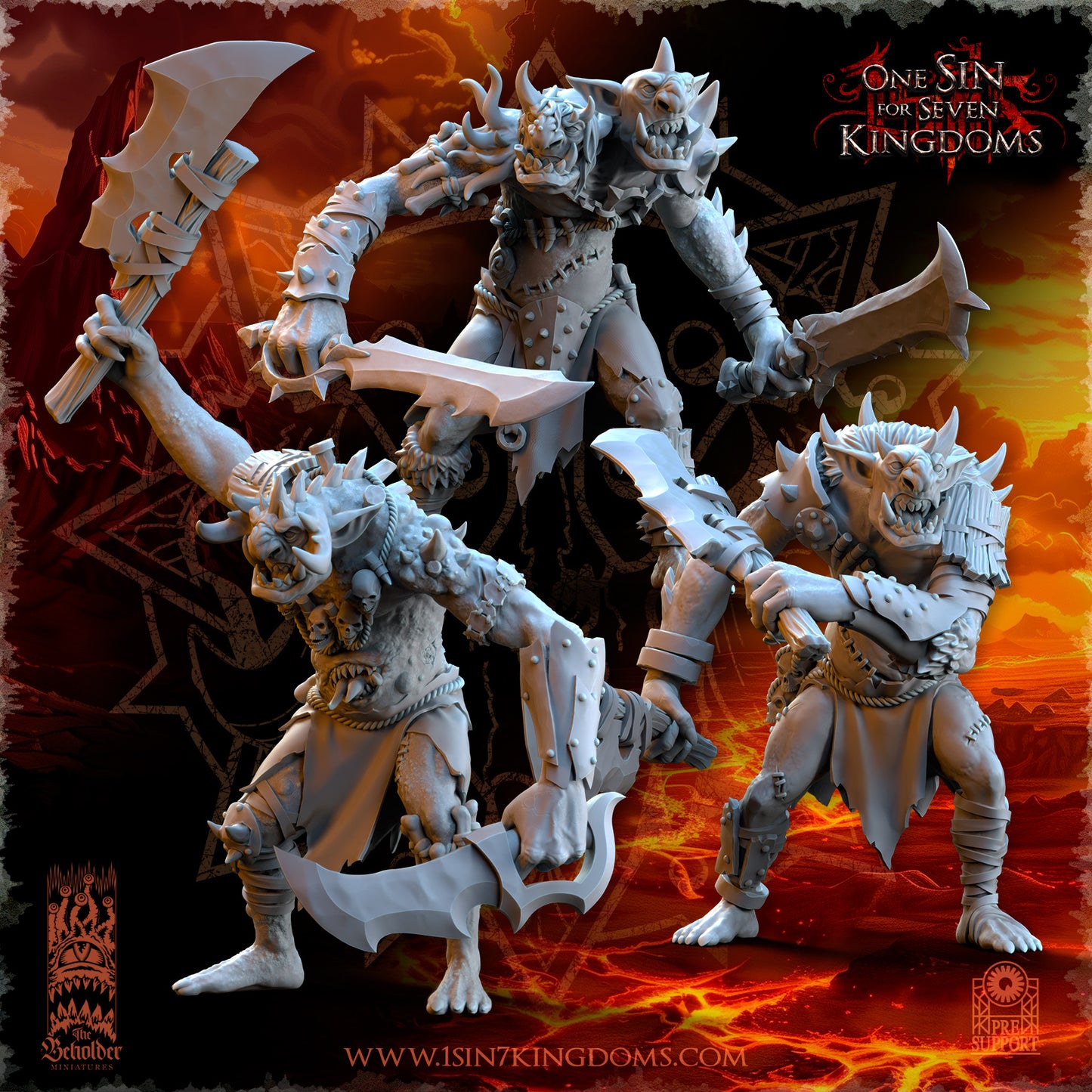 Trolls paired weapons, The Beholder Miniatures