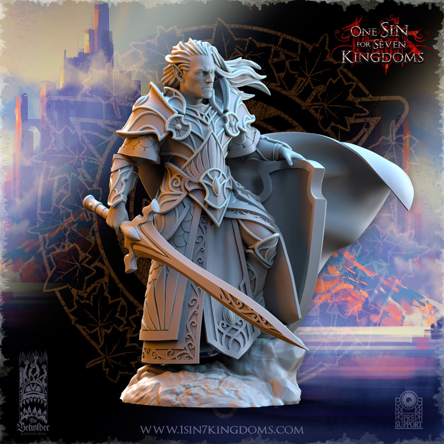 Polomhir, Silvermoor Elves Commander, The Beholder Miniatures