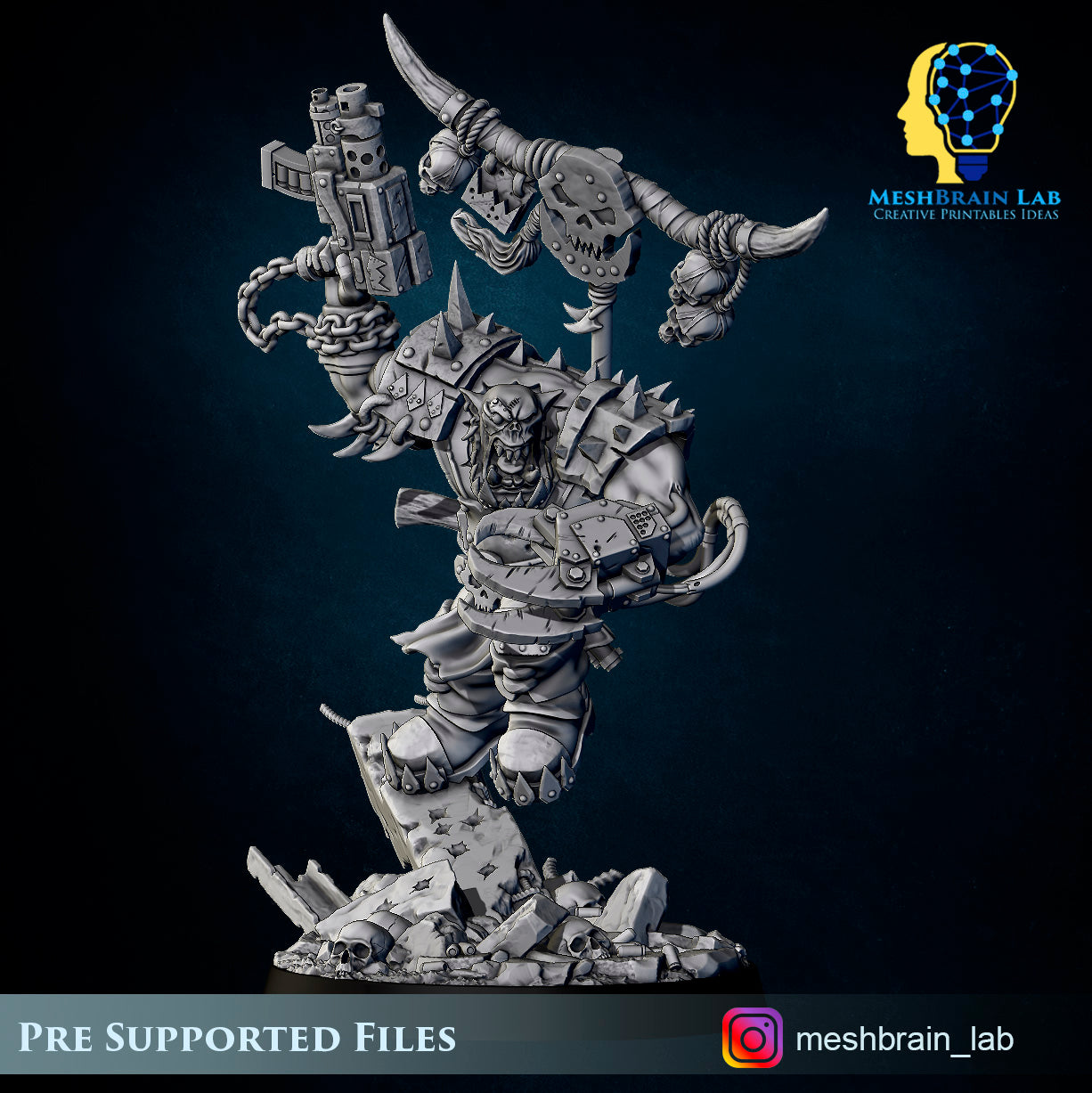 Ork Warboss with battle claw, MeshBrain Lab