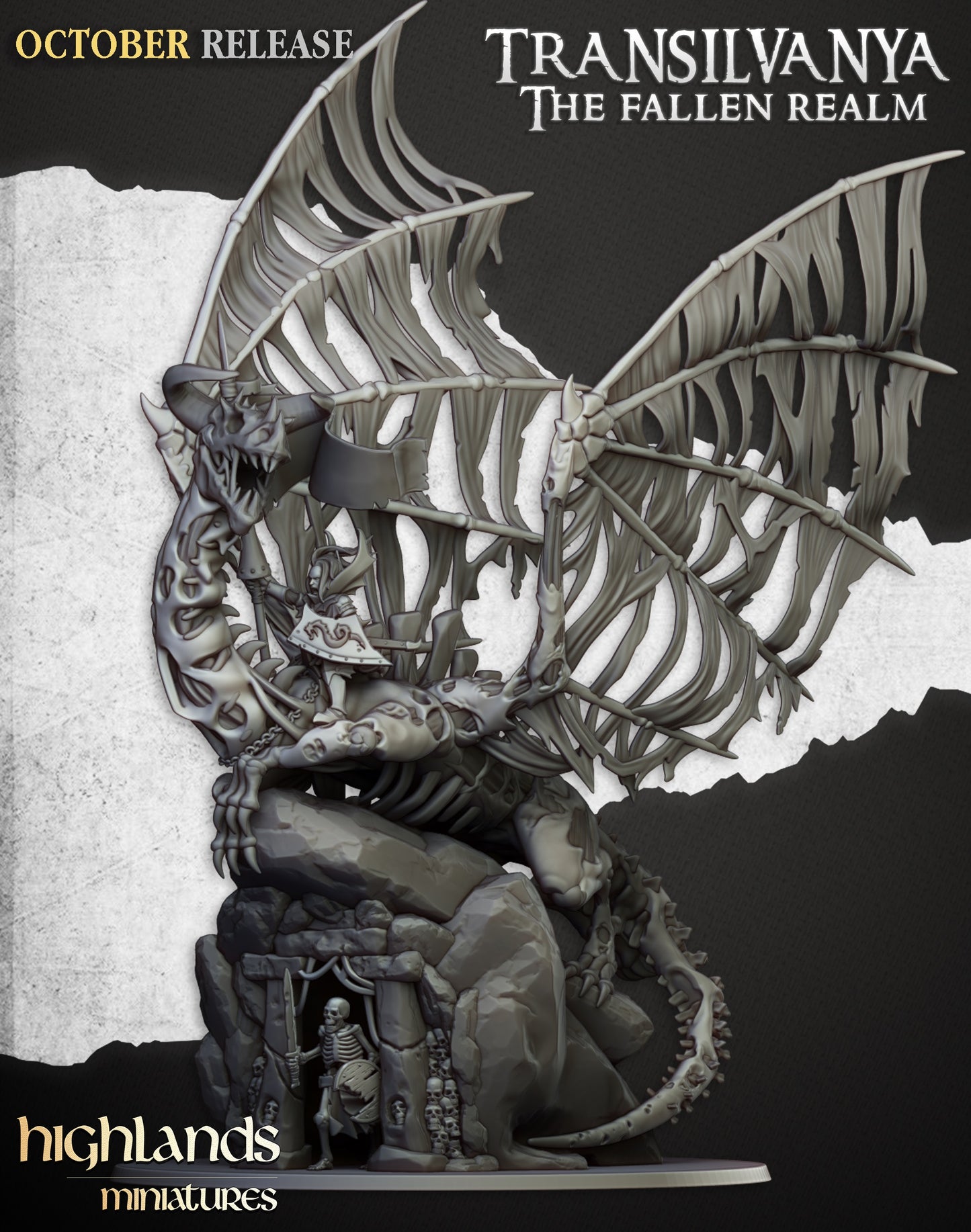 Vampire Lord on Zombie Dragon, Highlands Miniatures