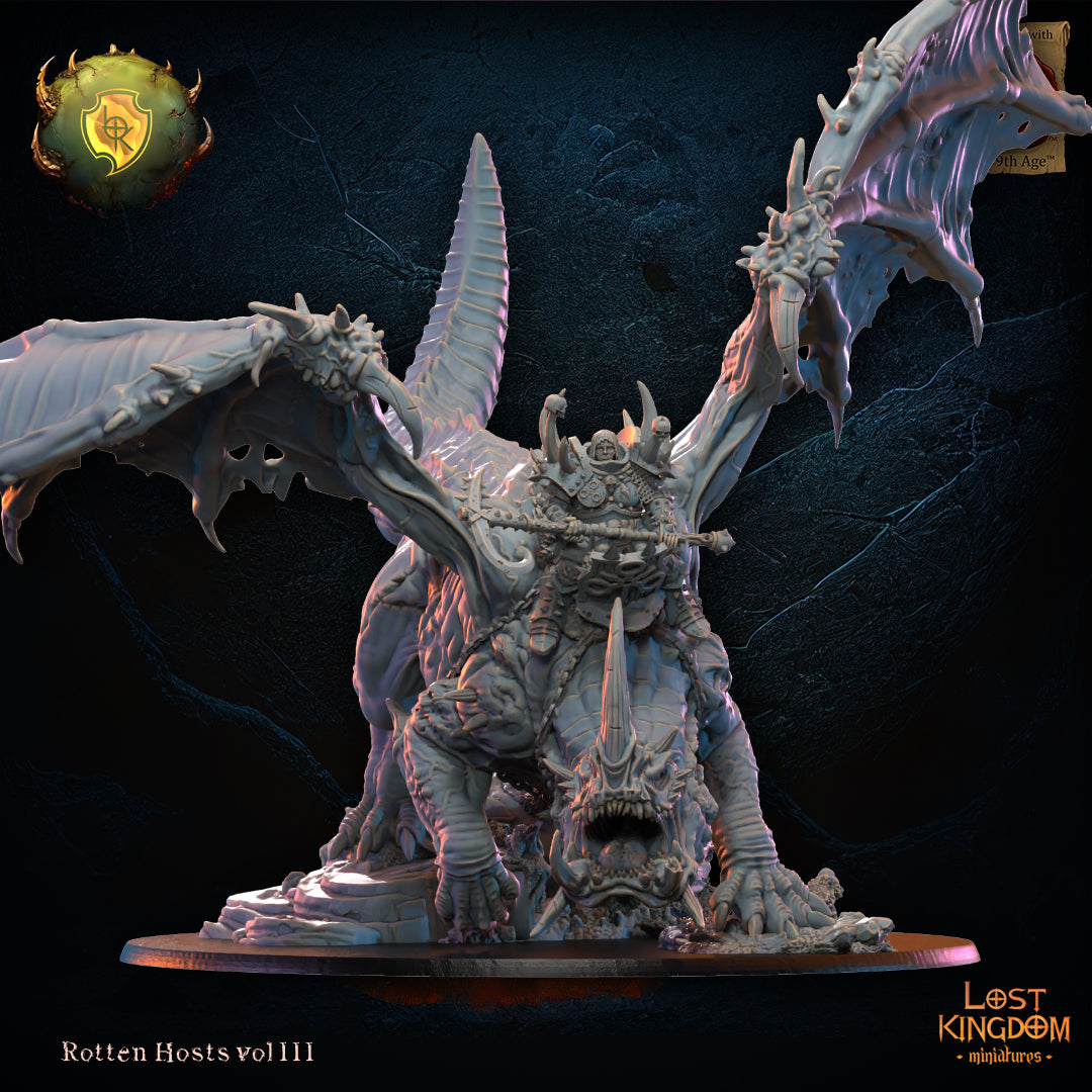 Freida, Oozing Eye, on Gooey Dragon, Lost Kingdom Miniatures