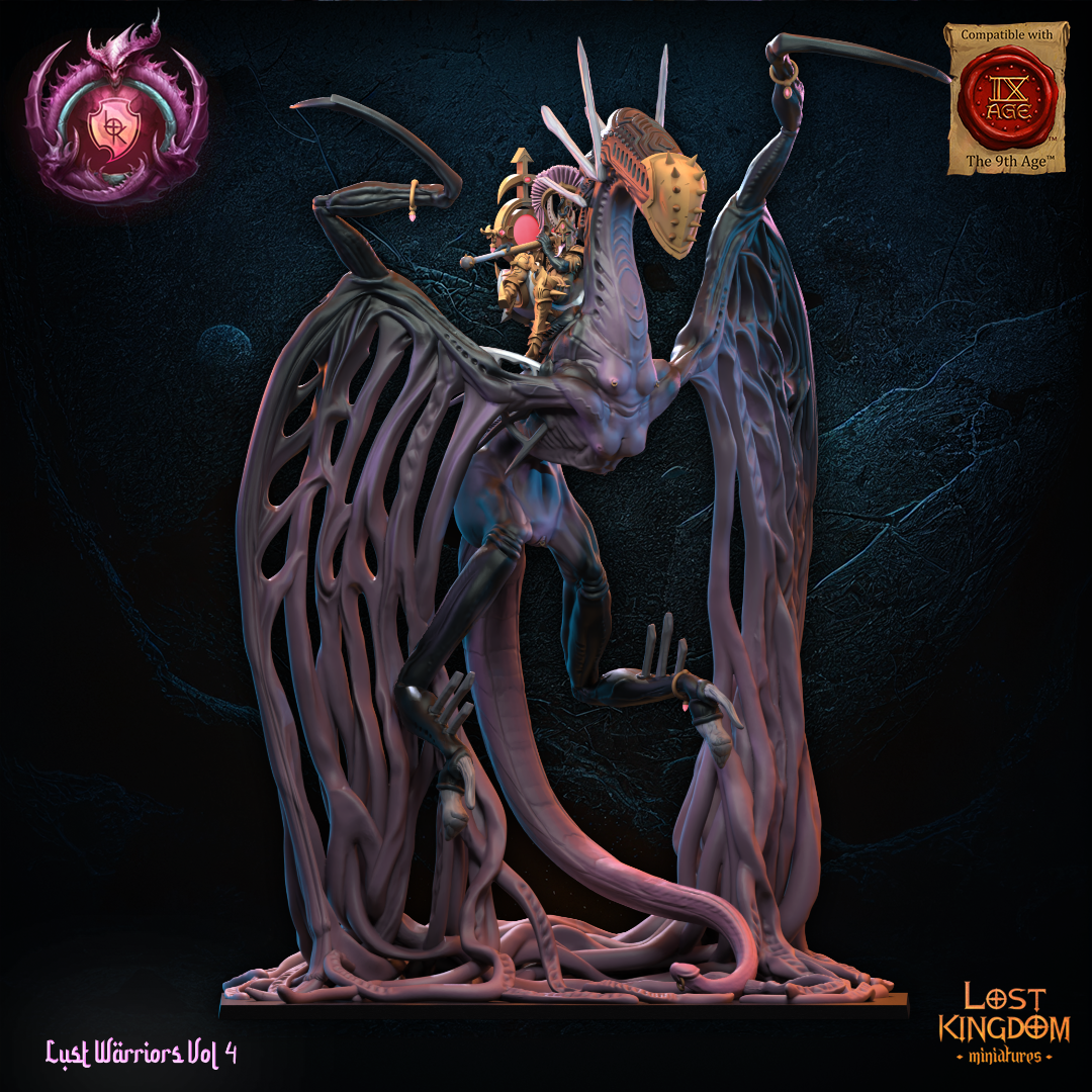 Skye, Lust Chosen on Depraved dragon, Lost Kingdom Miniatures
