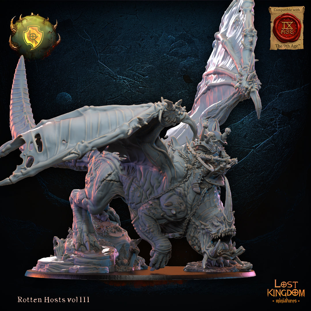 Freida, Oozing Eye, on Gooey Dragon, Lost Kingdom Miniatures