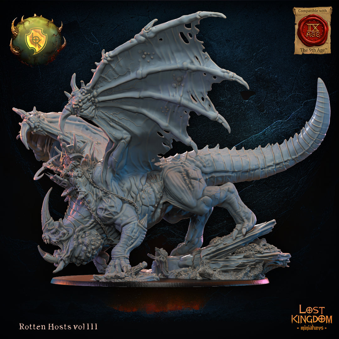 Freida, Oozing Eye, on Gooey Dragon, Lost Kingdom Miniatures