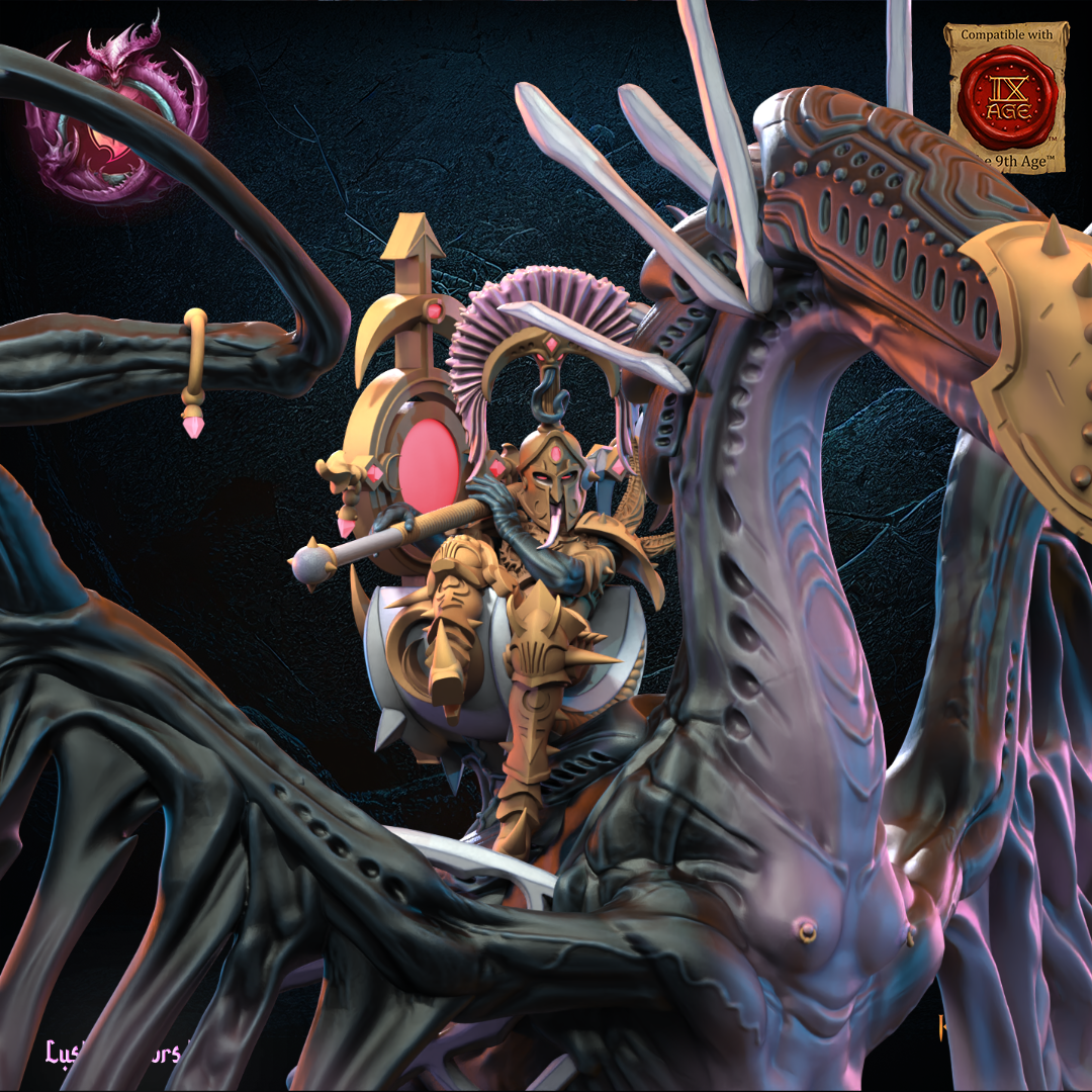 Skye, Lust Chosen on Depraved dragon, Lost Kingdom Miniatures
