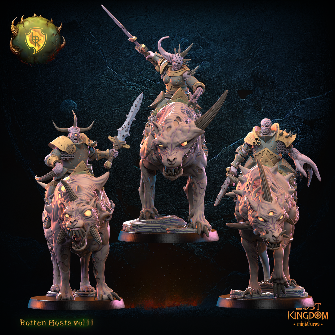 Knights of disease over rotten wolves, Lost Kingdom Miniatures