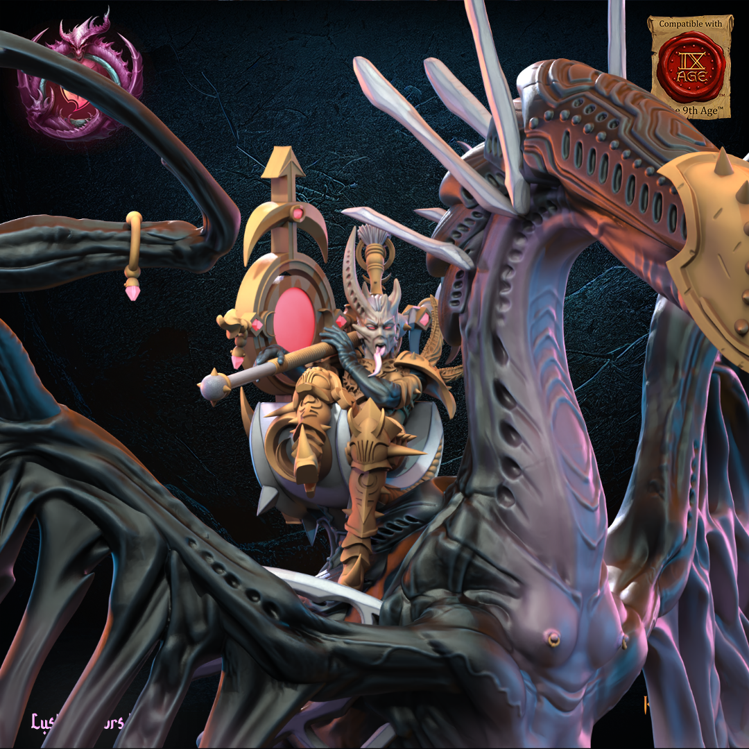 Skye, Lust Chosen on Depraved dragon, Lost Kingdom Miniatures