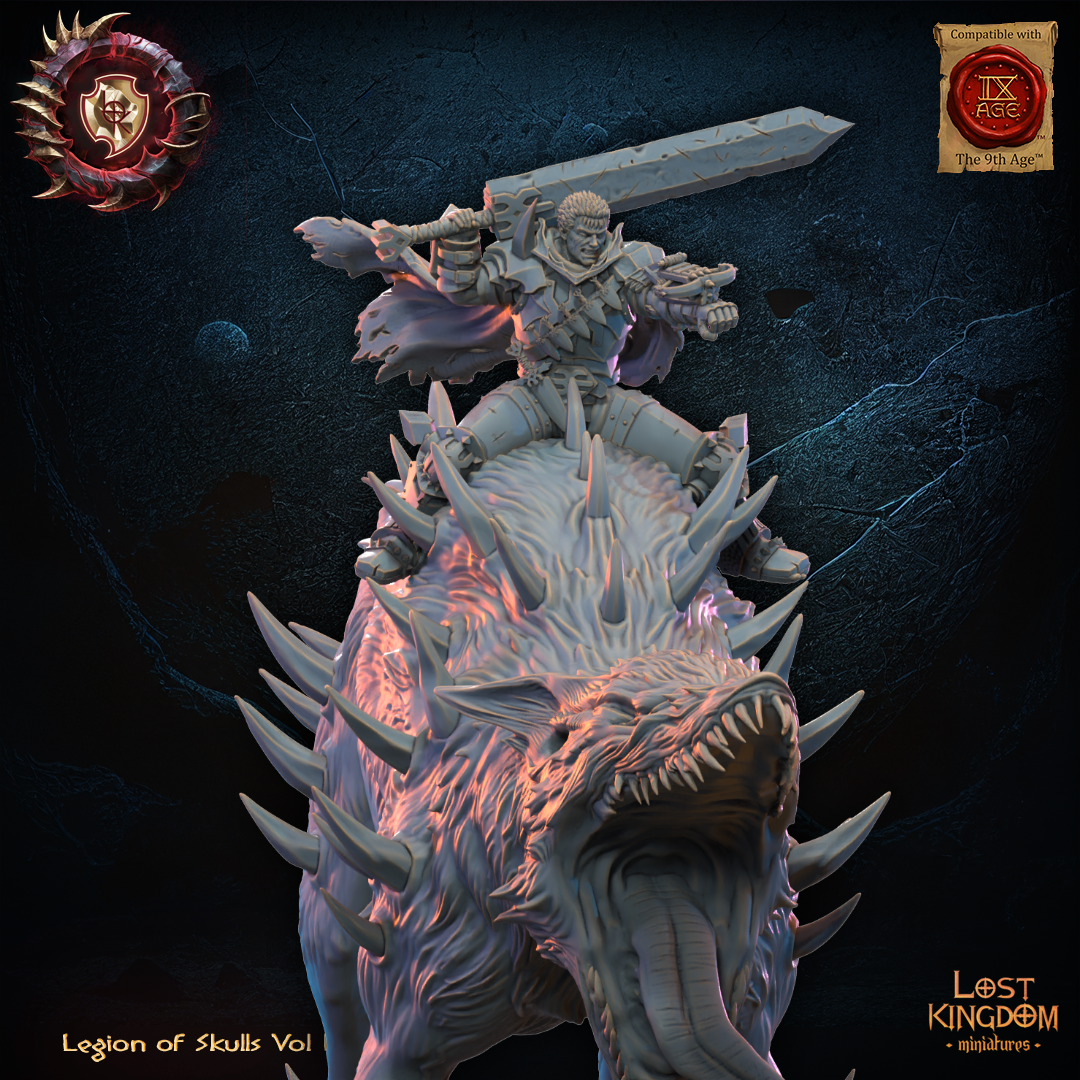 Gôts, the Berserker on Wrath Spawn, Lost Kingdom Miniatures