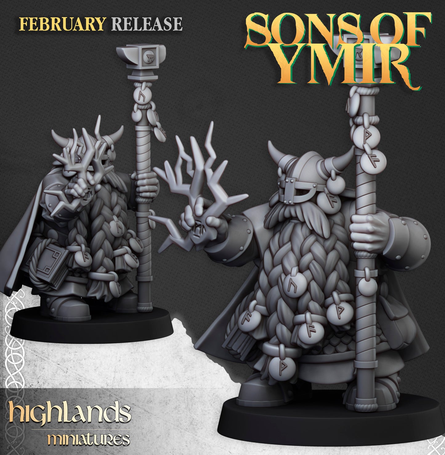 Dwarf Runemaster, Highlands Miniatures – CMCstudio3d