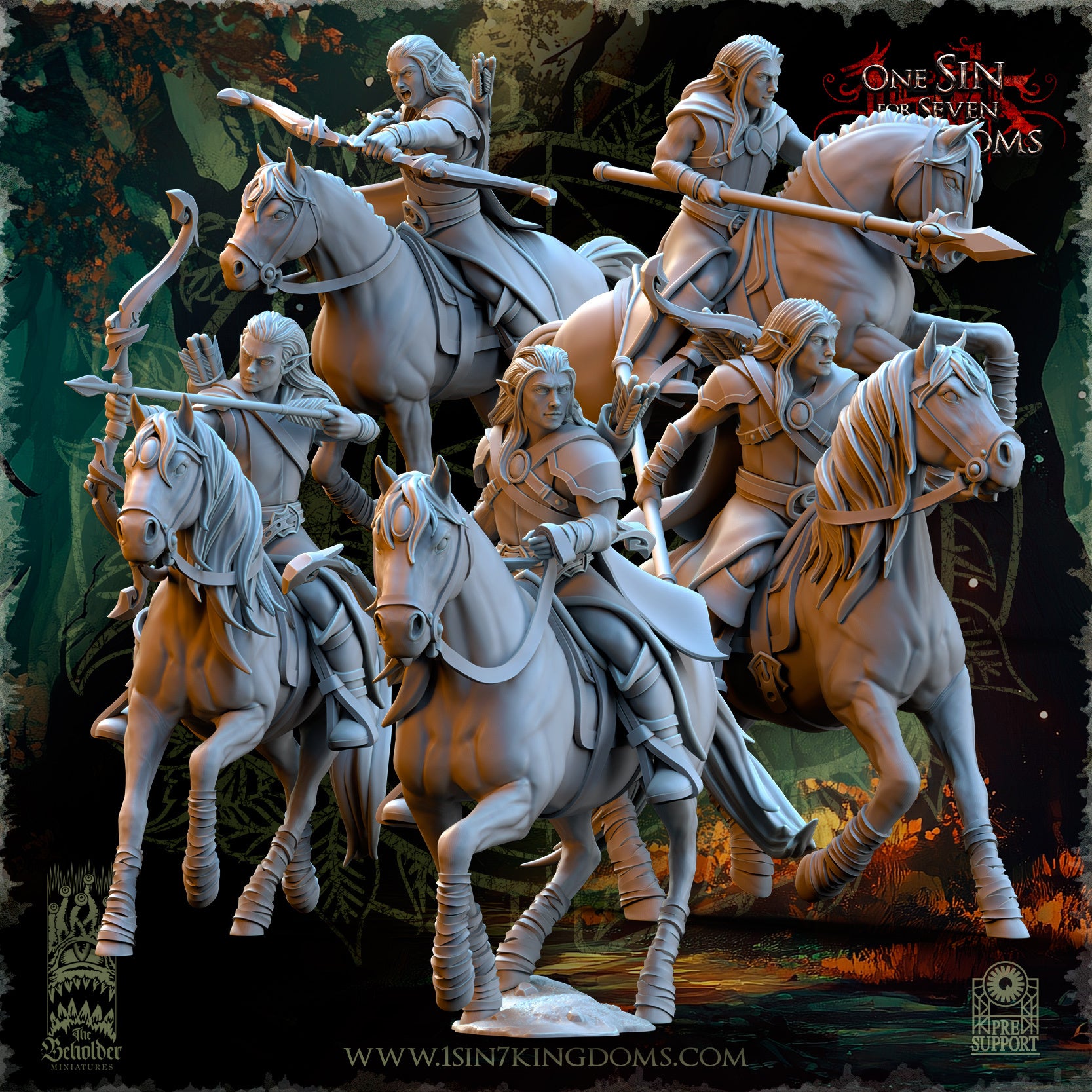 Miniatures Riders Meadow Riders, The Beholder Miniatures – CMCstudio3d