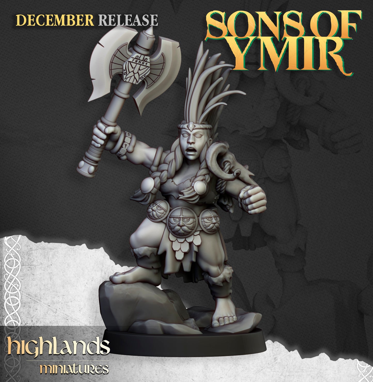 Dwarf  Daemonseeker Female, Highlands Miniatures