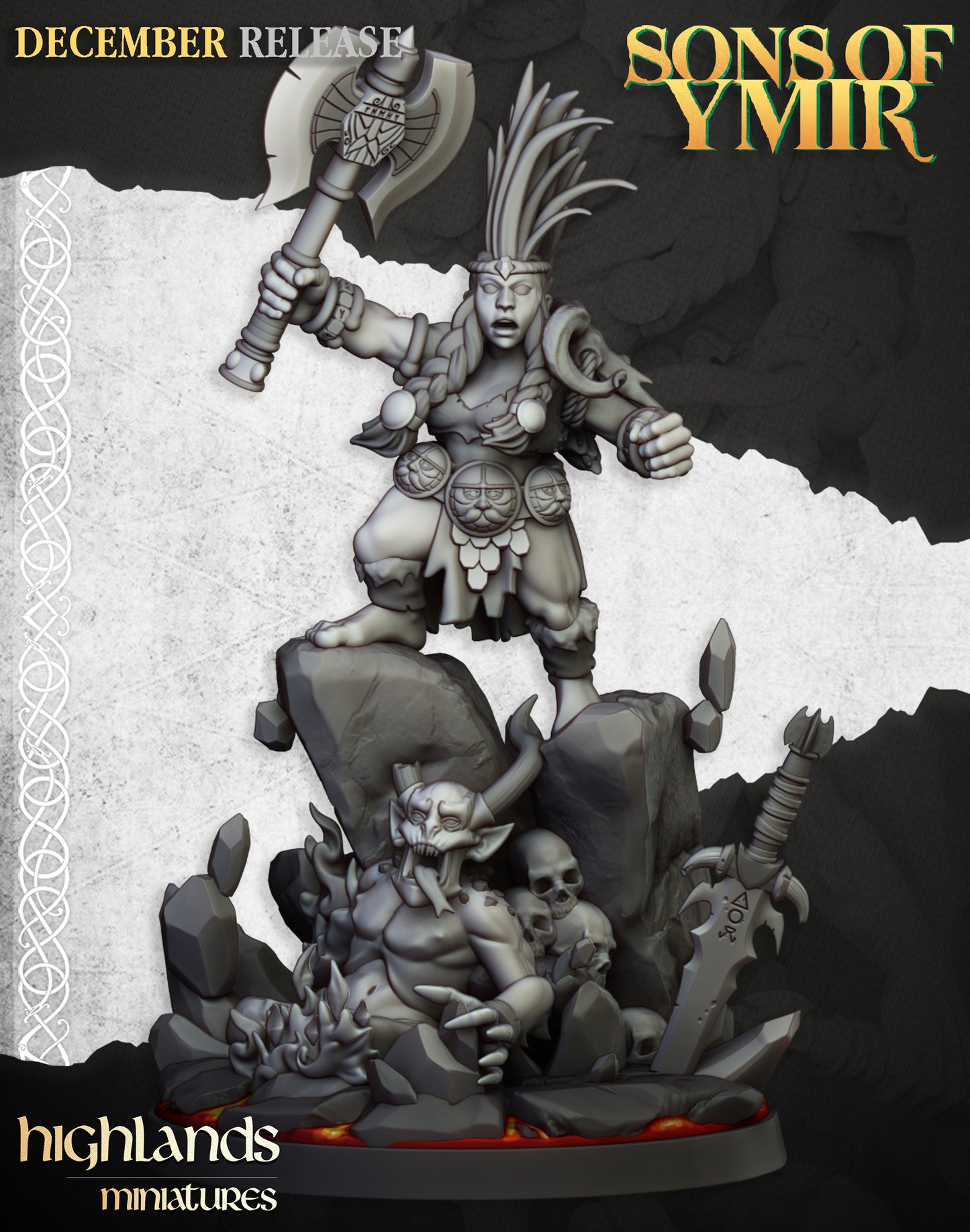 Dwarf  Daemonseeker Female, Highlands Miniatures