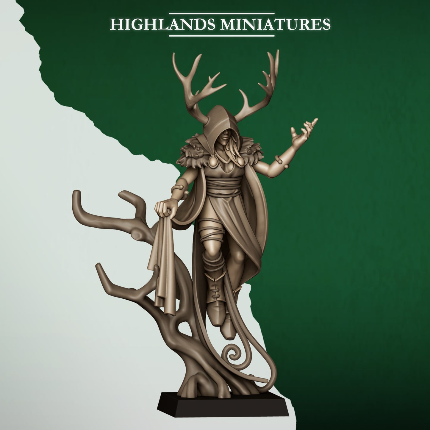 Elf druid, Highlands Miniatures