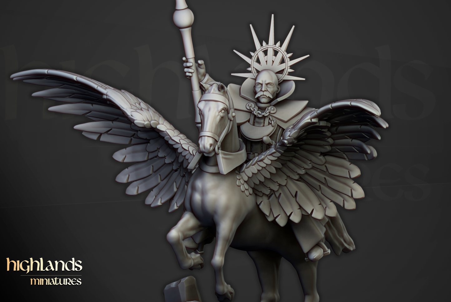 Wizard on Pegasus, Highlands Miniatures