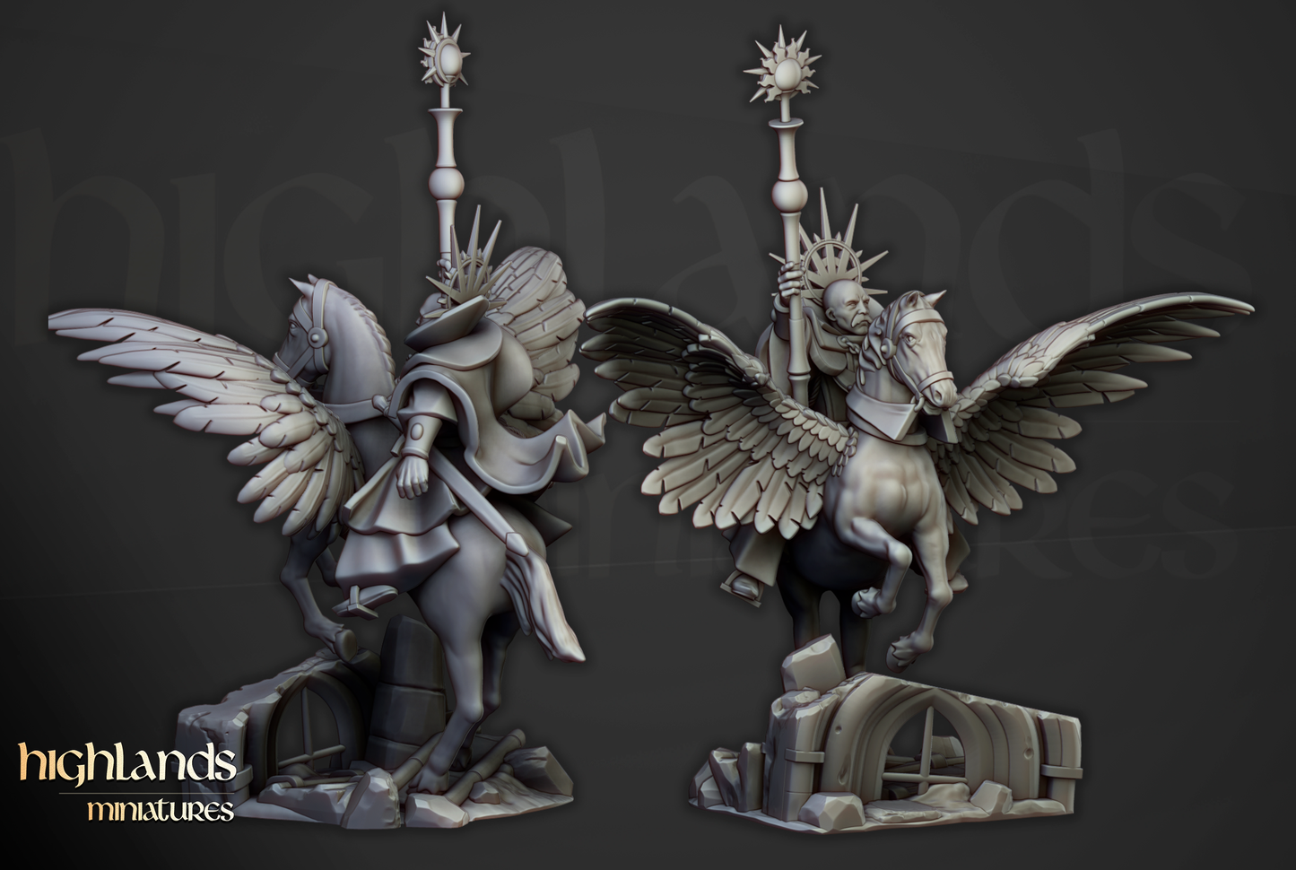 Wizard on Pegasus, Highlands Miniatures