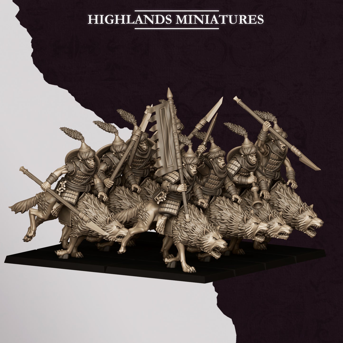 Hobgoblin riders, lance, Highlands Miniatures