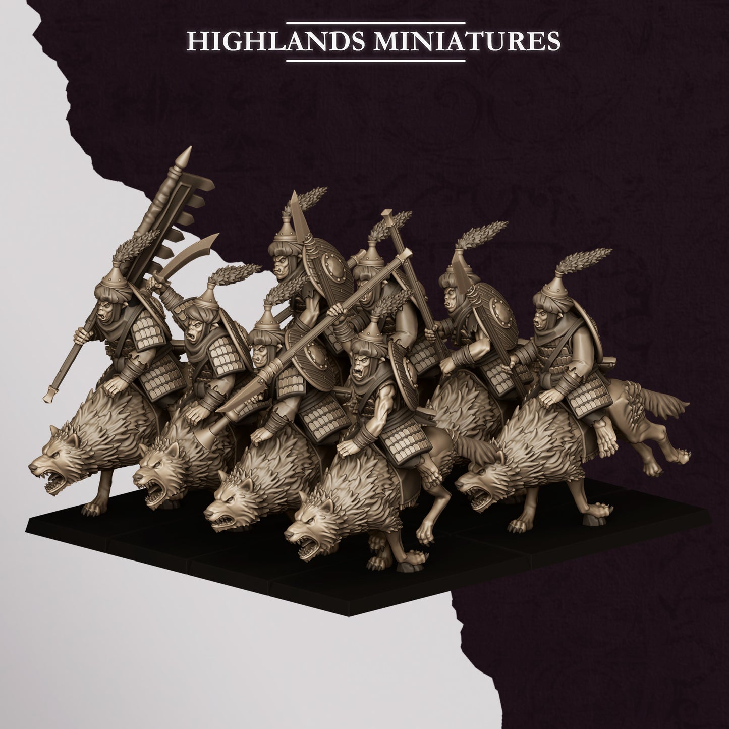 Hobgoblin riders, lance, Highlands Miniatures
