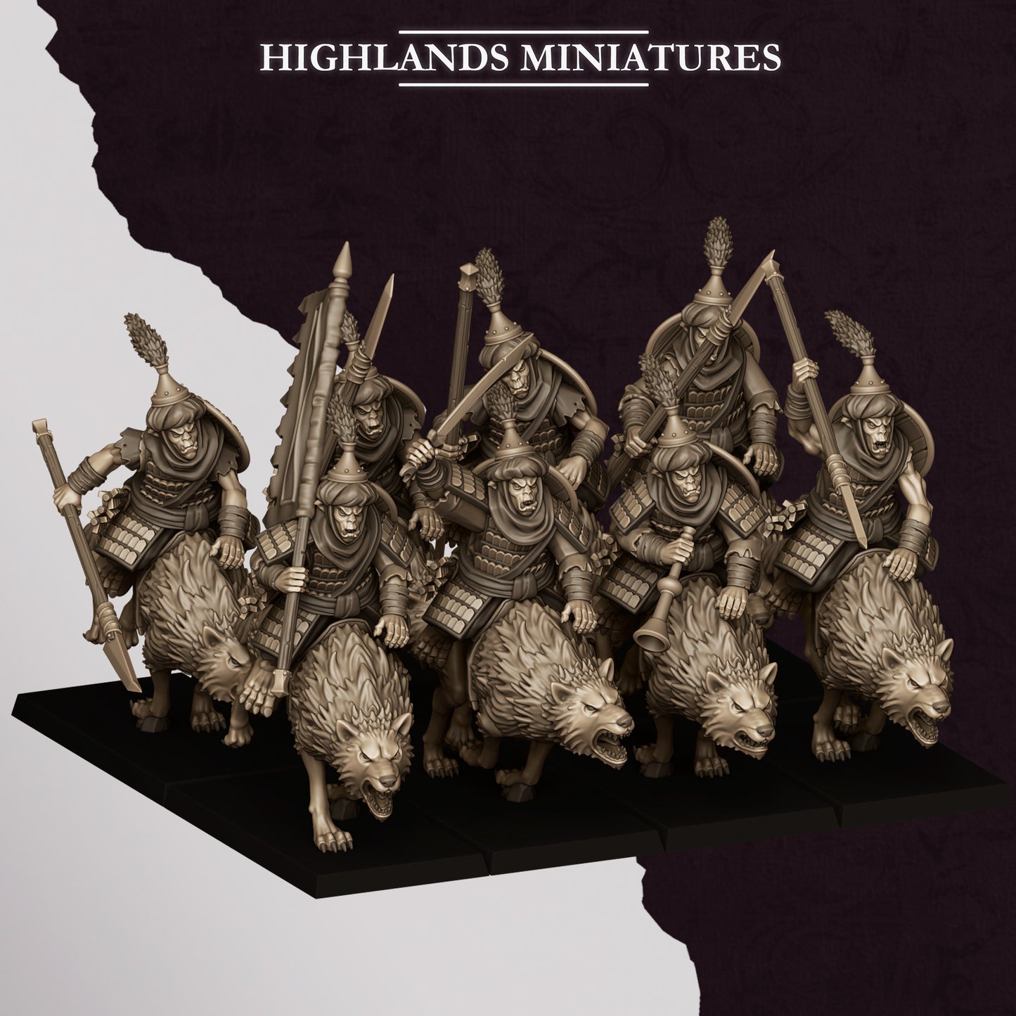 Hobgoblin riders, lance, Highlands Miniatures