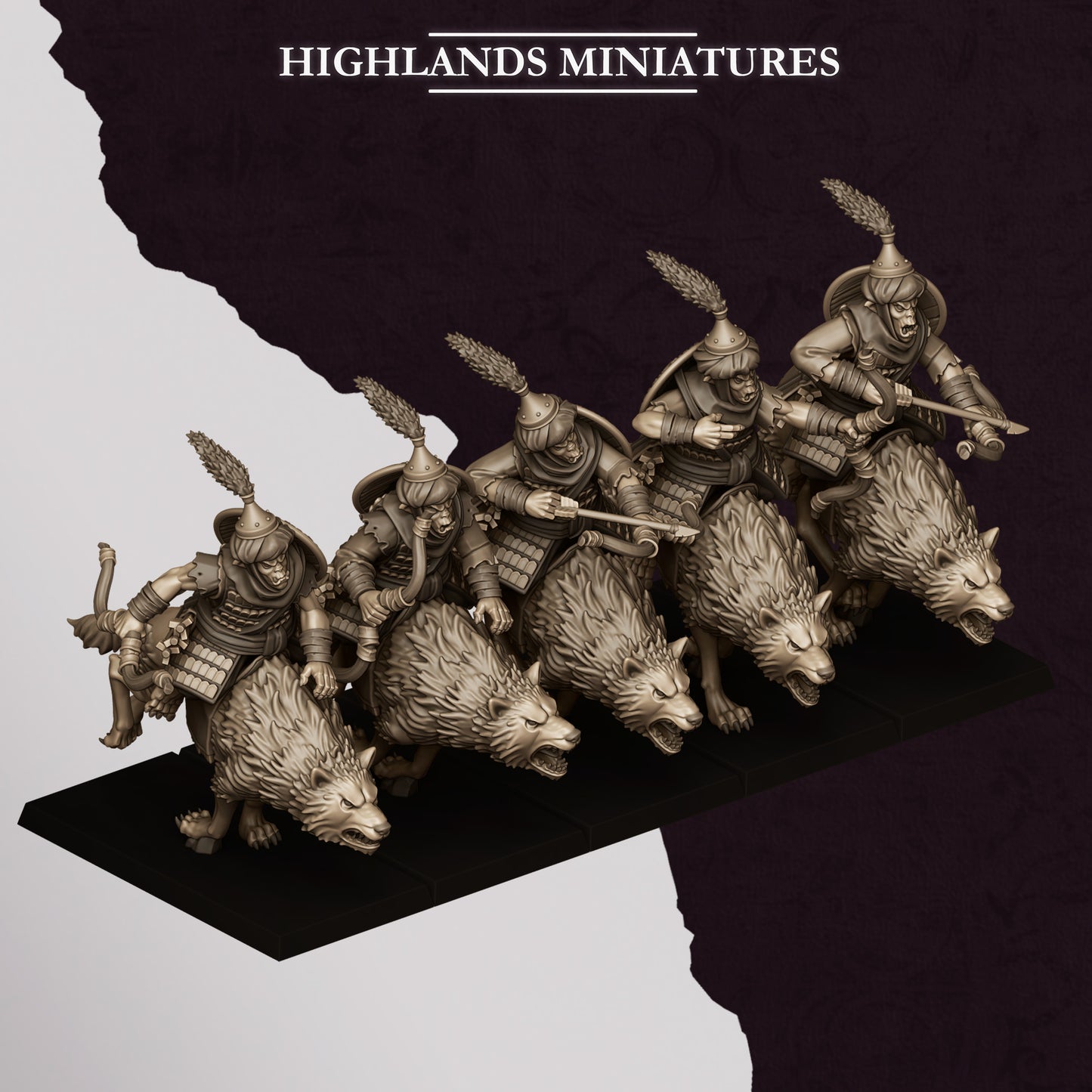 Hobgoblin riders, bow, Highlands Miniatures