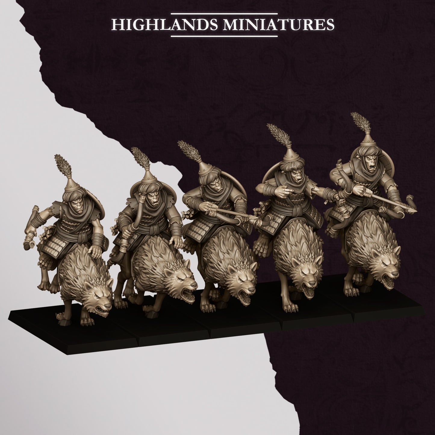 Hobgoblin riders, bow, Highlands Miniatures