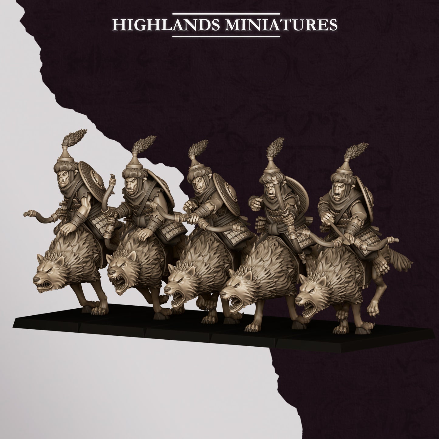 Hobgoblin riders, bow, Highlands Miniatures