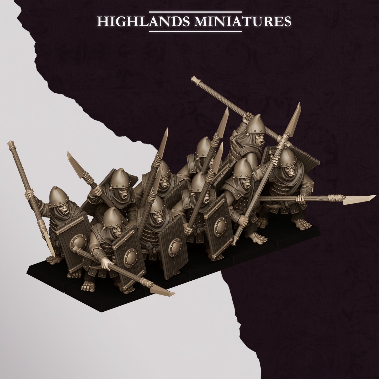 Hobgoblin spearmen, Highlands Miniatures