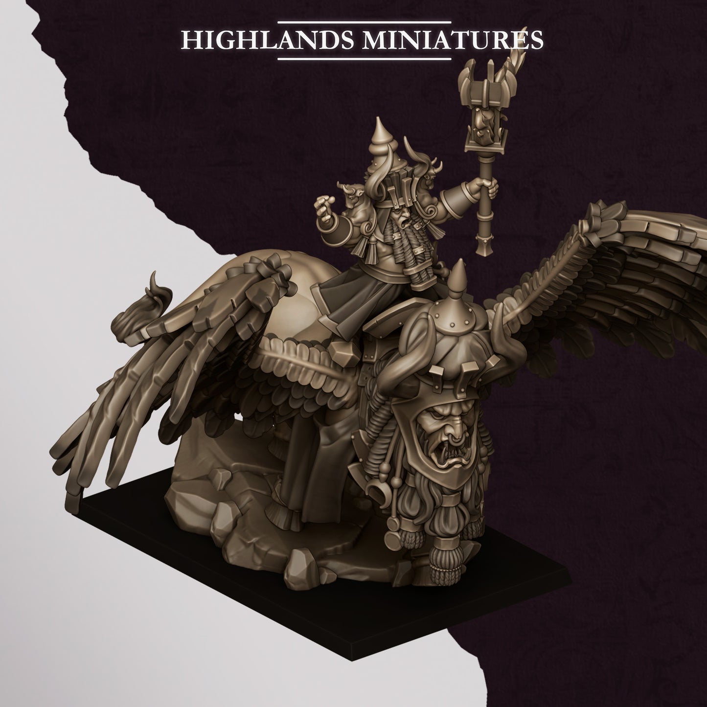 Great Sorcerer of Marduk on Lamassu, Highlands Miniatures