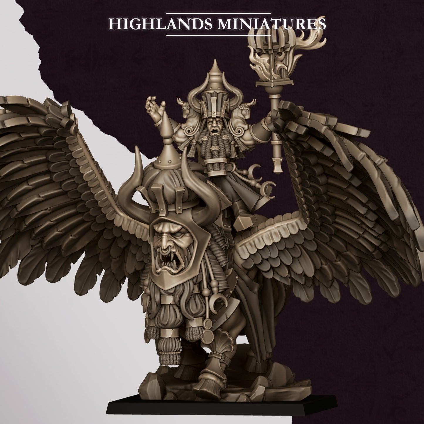 Great Sorcerer of Marduk on Lamassu, Highlands Miniatures