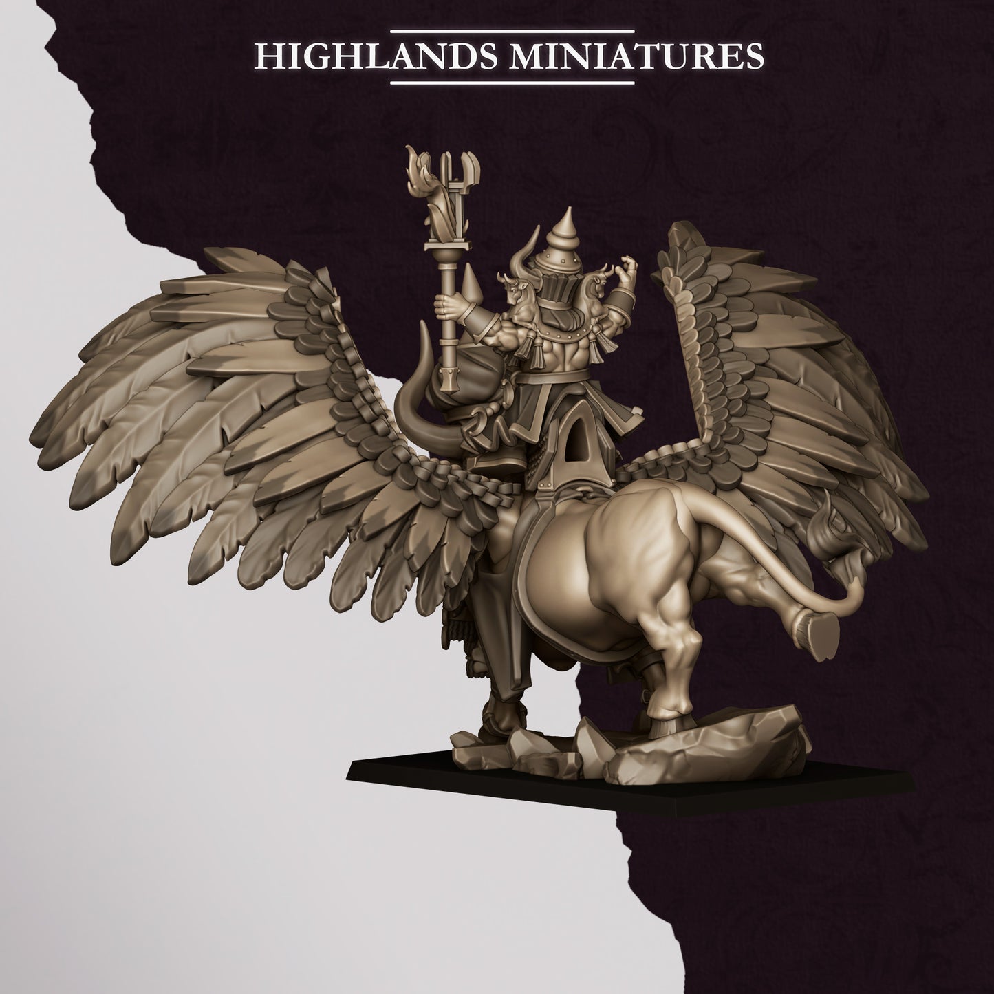 Great Sorcerer of Marduk on Lamassu, Highlands Miniatures