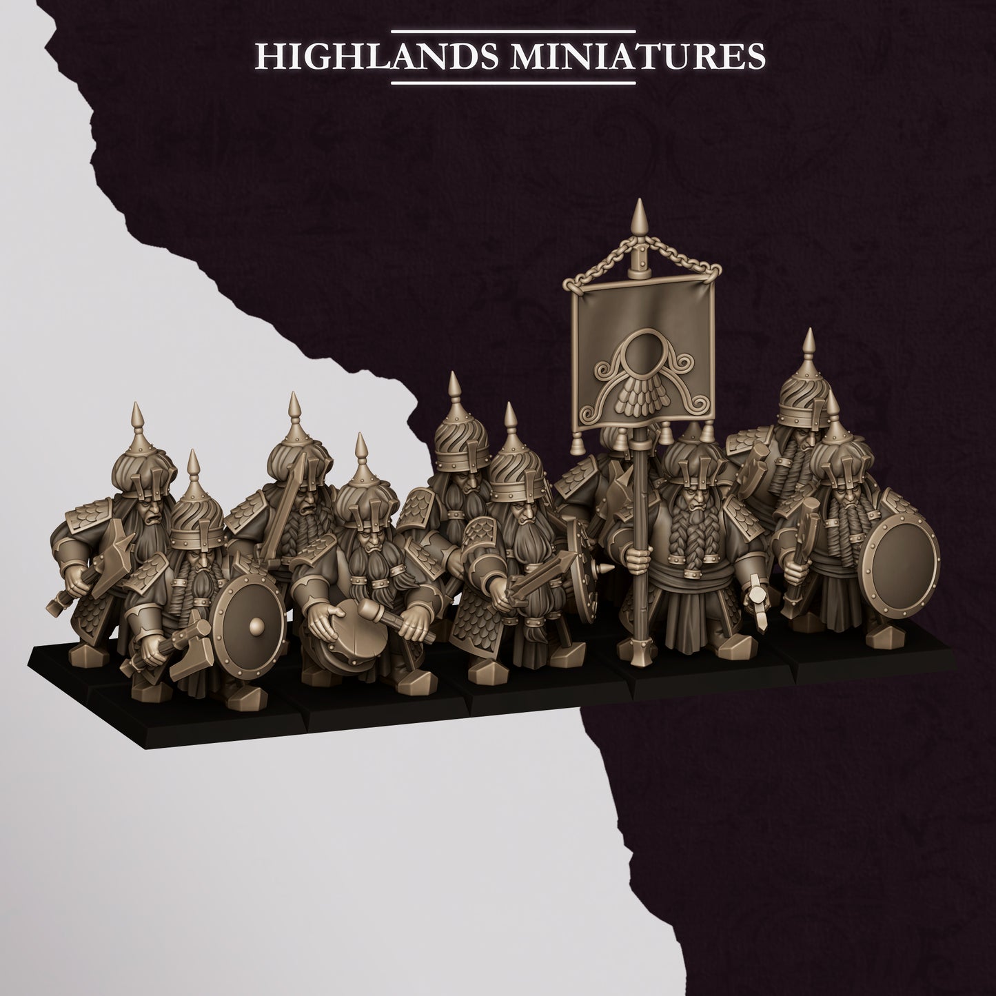 Marduk Warriors, hand weapon & shield, Highlands Miniatures