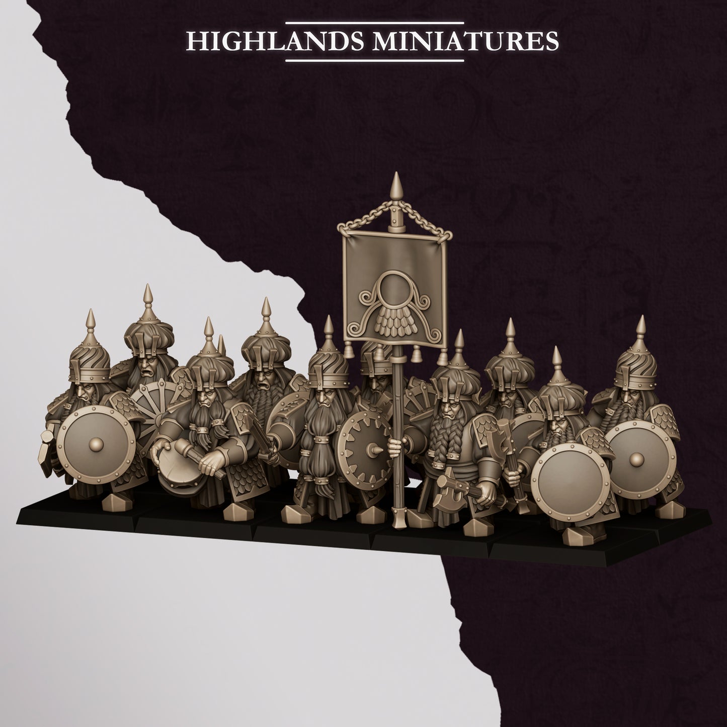 Marduk Warriors, hand weapon & shield, Highlands Miniatures