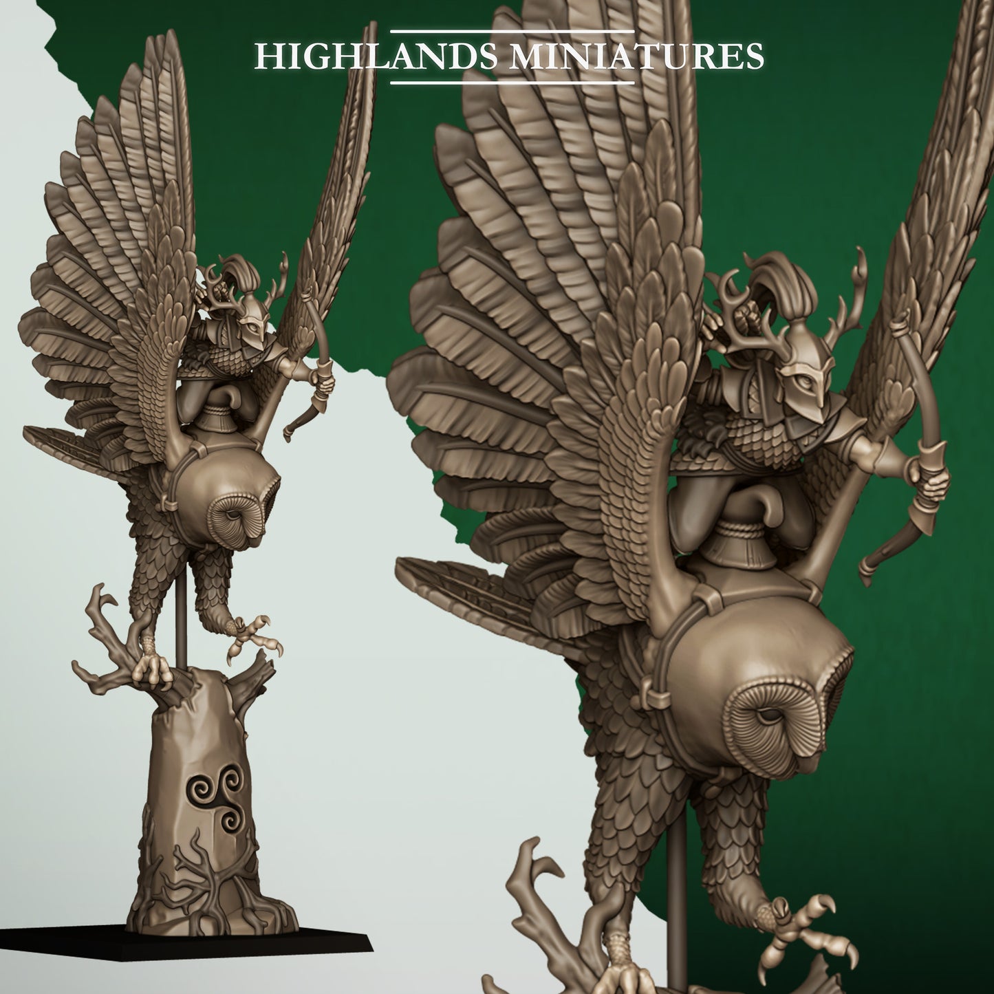 Owl riders, Highlands Miniatures