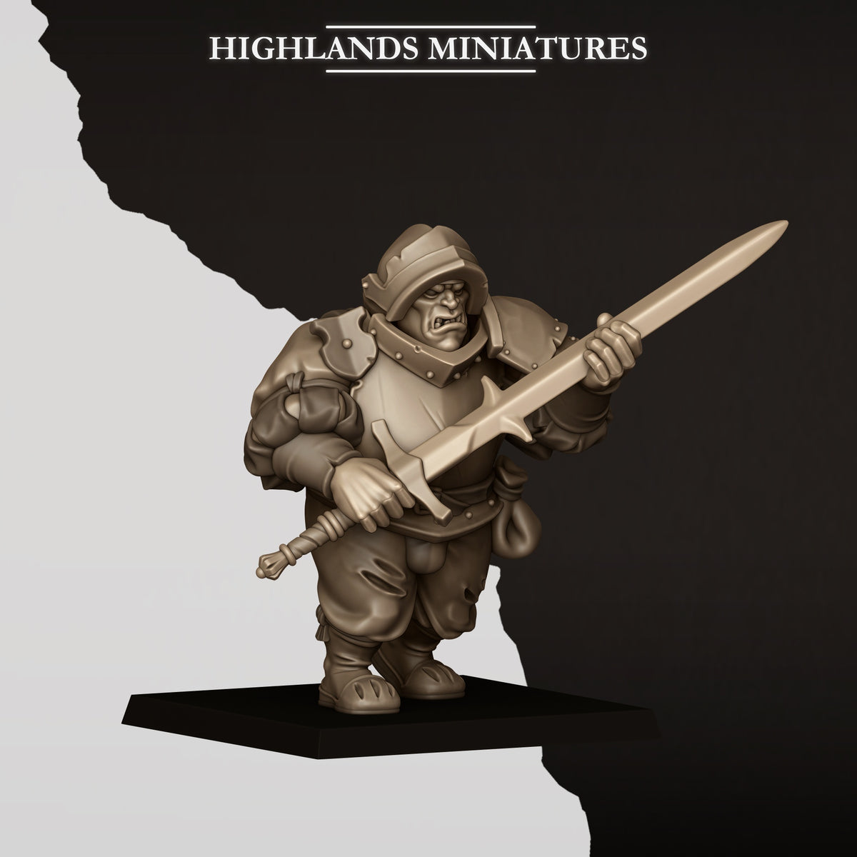 Ogres with zweihander, Highlands Miniatures