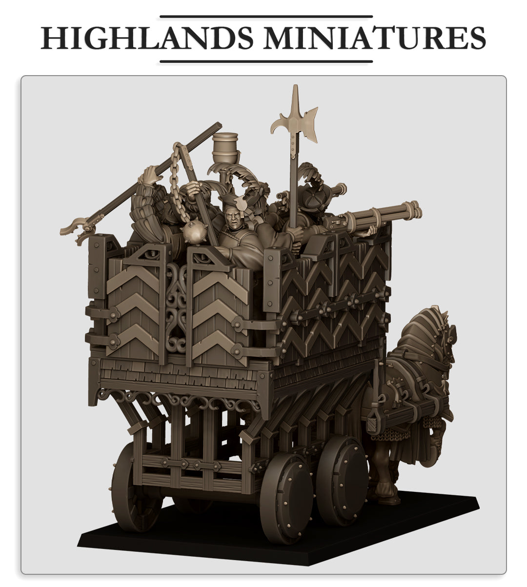 Armored wagon, Highlands Miniatures