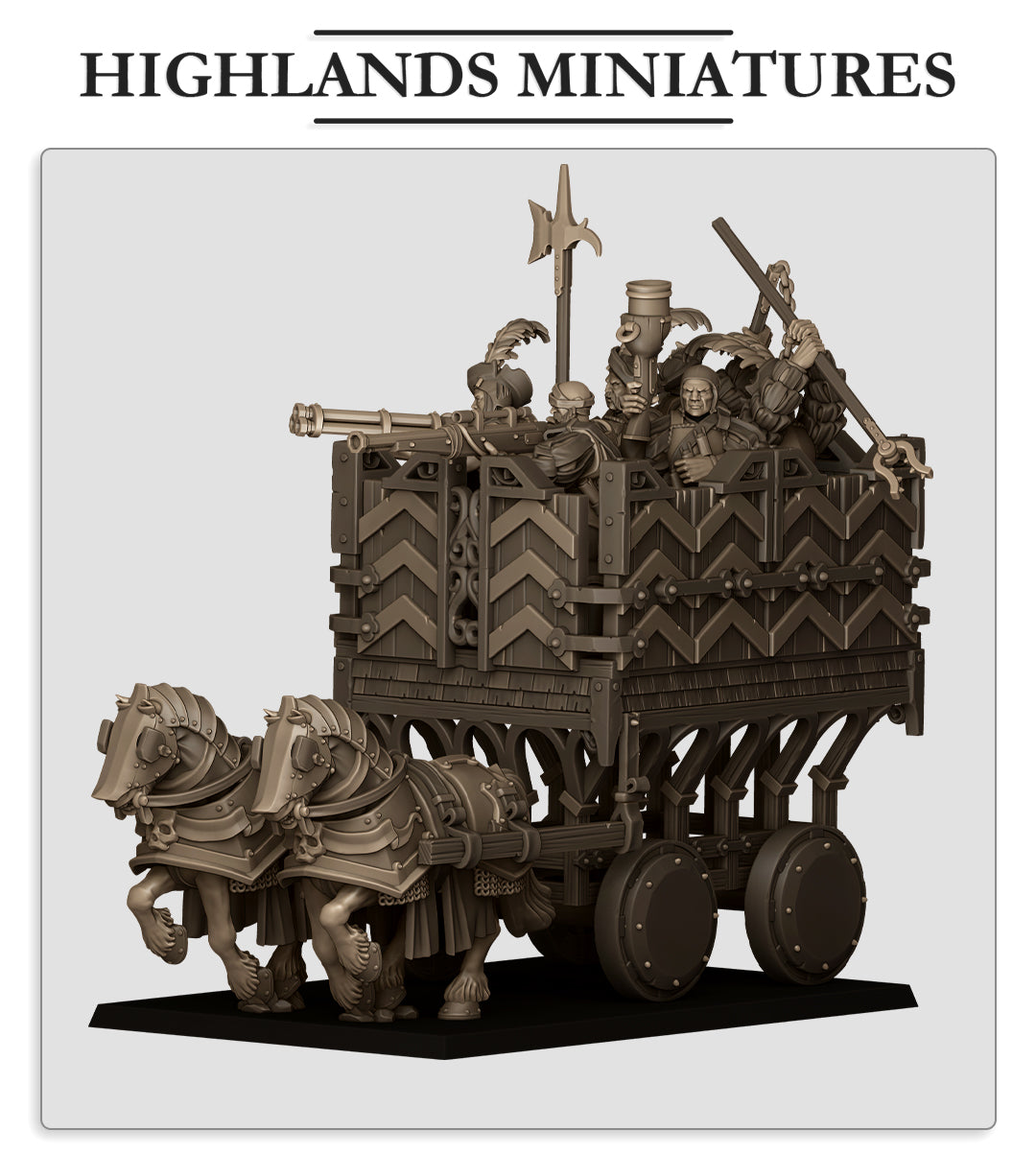 Armored wagon, Highlands Miniatures
