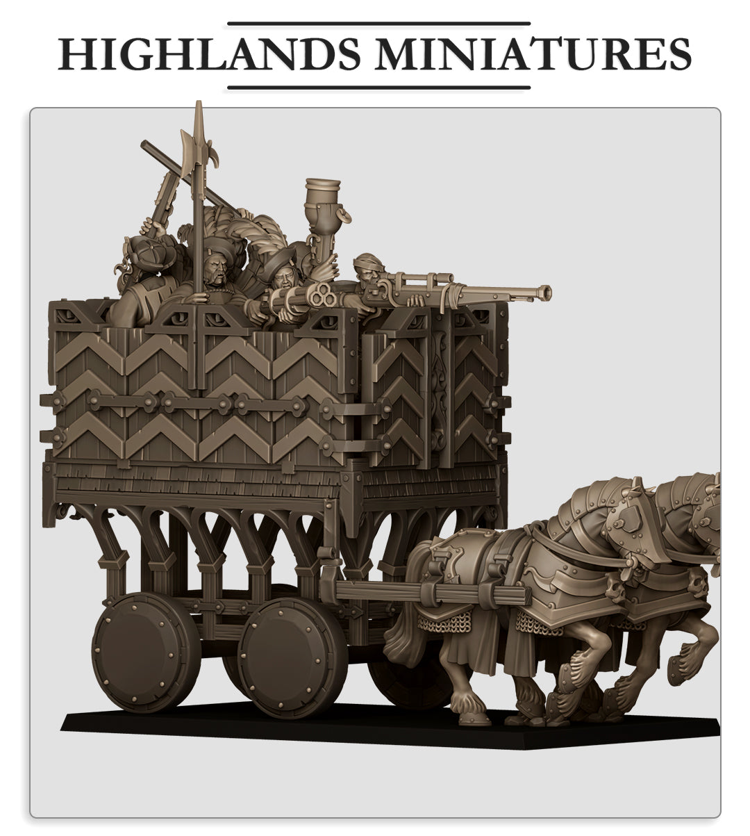 Armored wagon, Highlands Miniatures