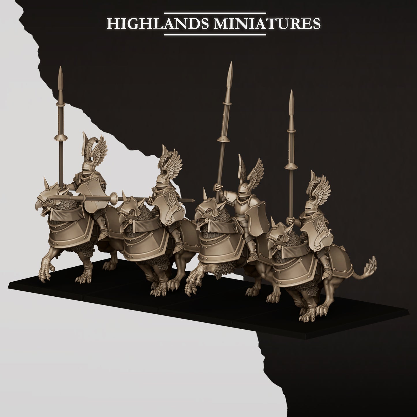 Wingless griffins, Highlands Miniatures