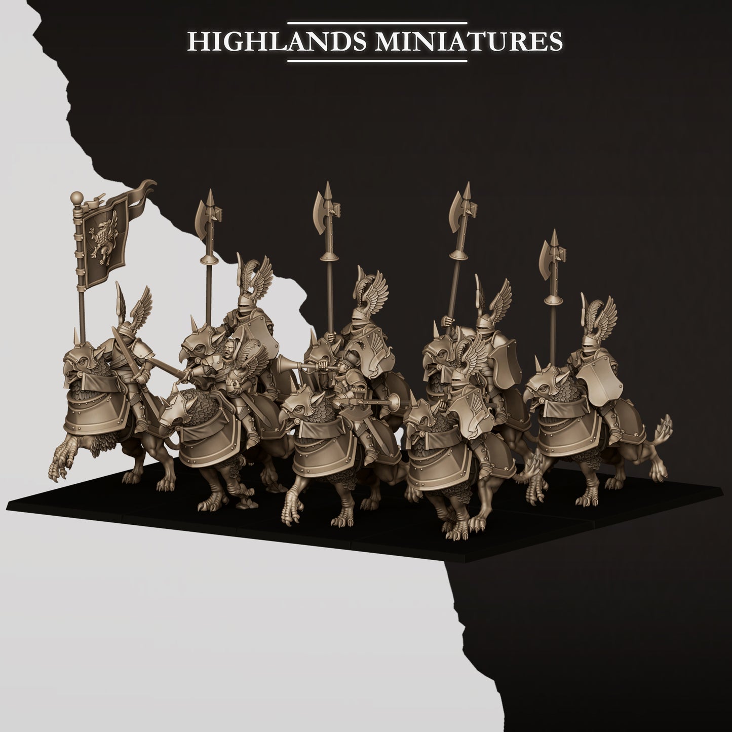 Wingless griffins, Highlands Miniatures