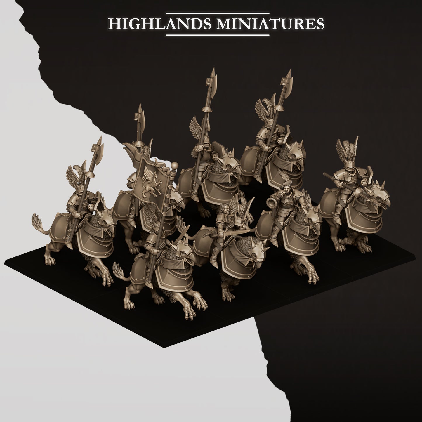 Wingless griffins, Highlands Miniatures