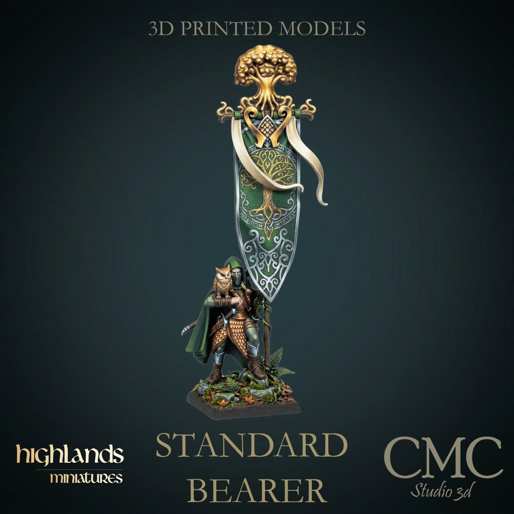 Elf Battle standard bearer, Highlands Miniatures
