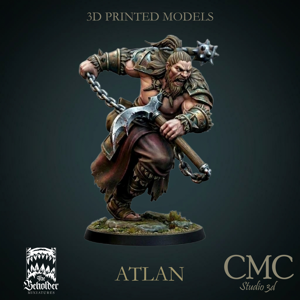 Altan, Mercenary Ogre Boss, The Beholder Miniatures