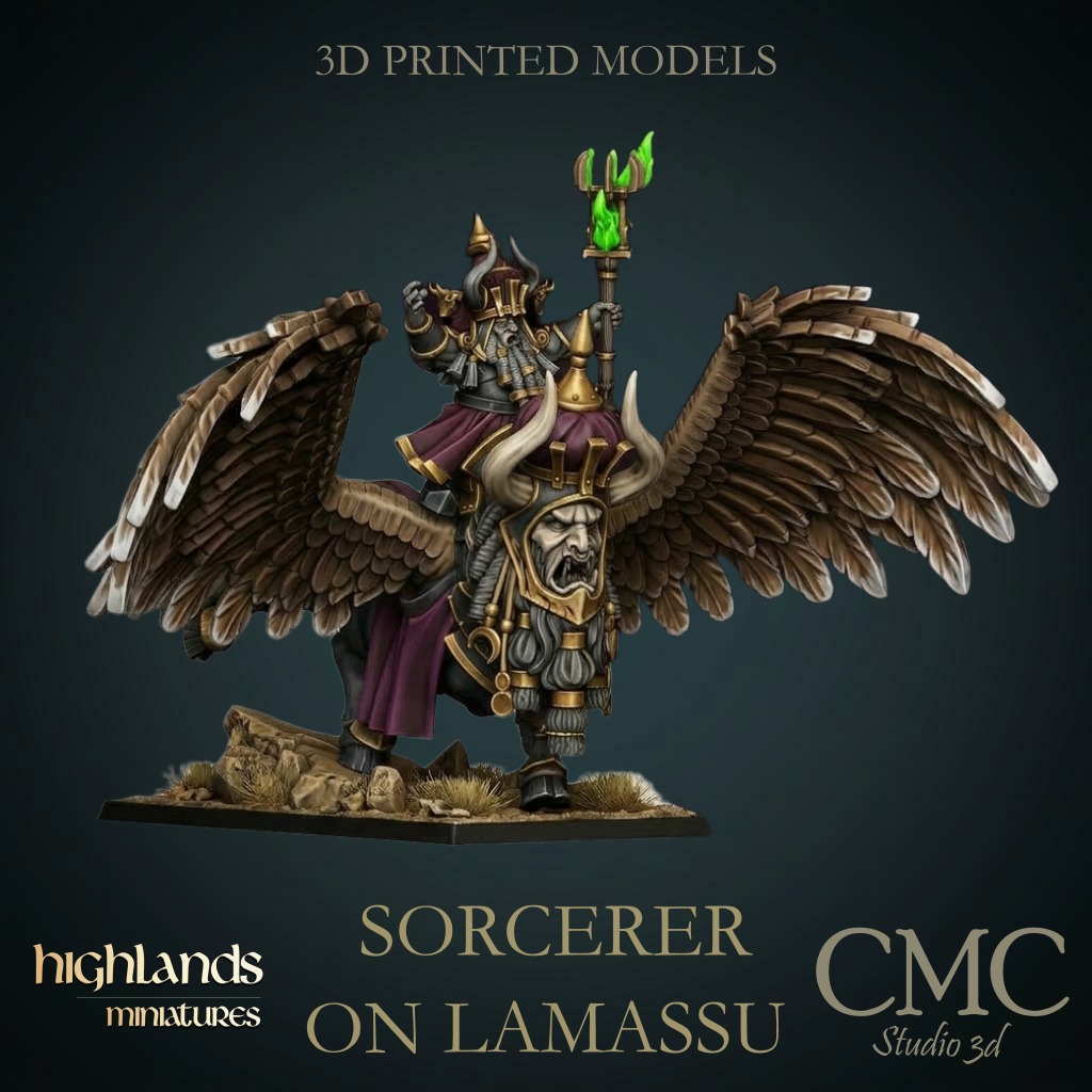 Great Sorcerer of Marduk on Lamassu, Highlands Miniatures