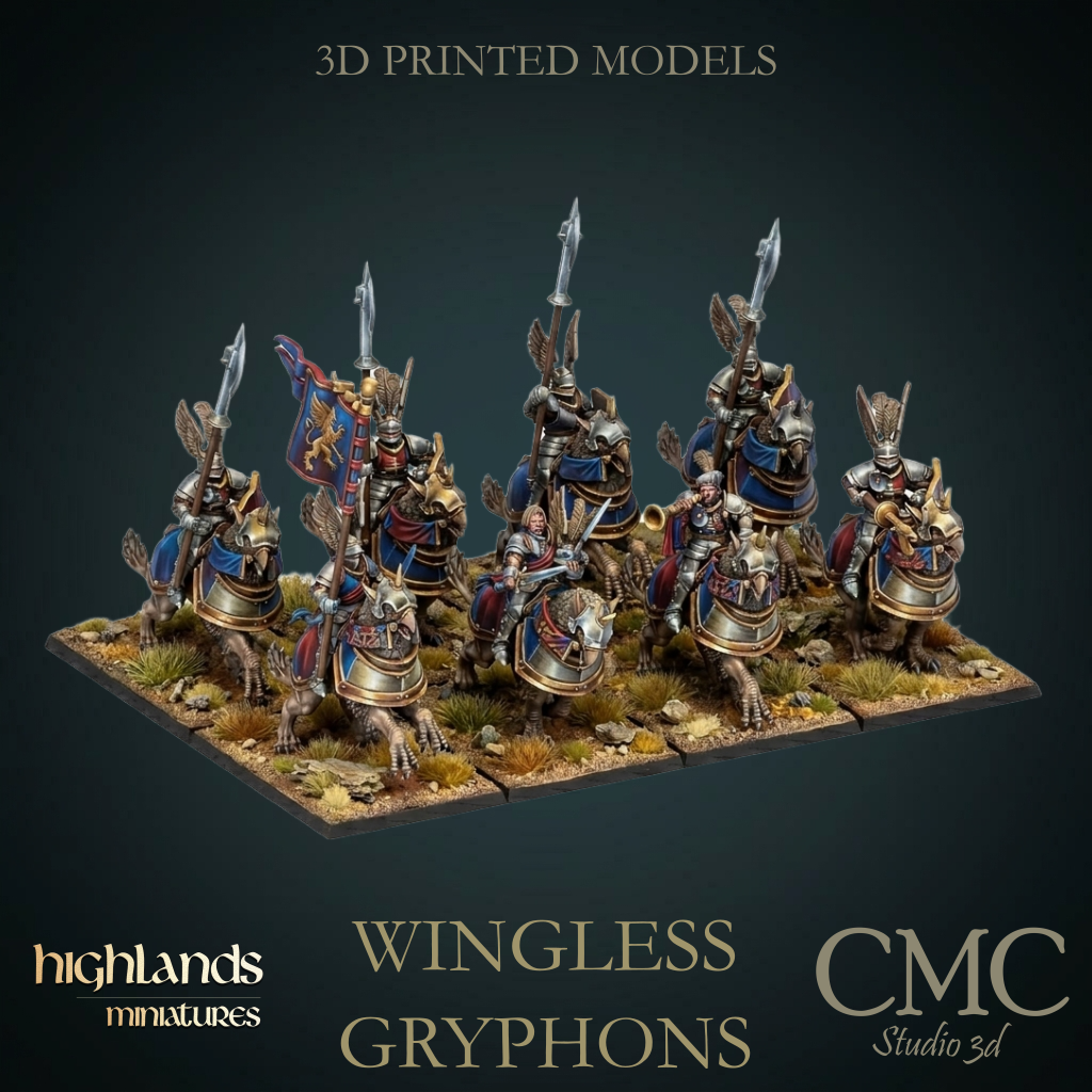 Wingless griffins, Highlands Miniatures
