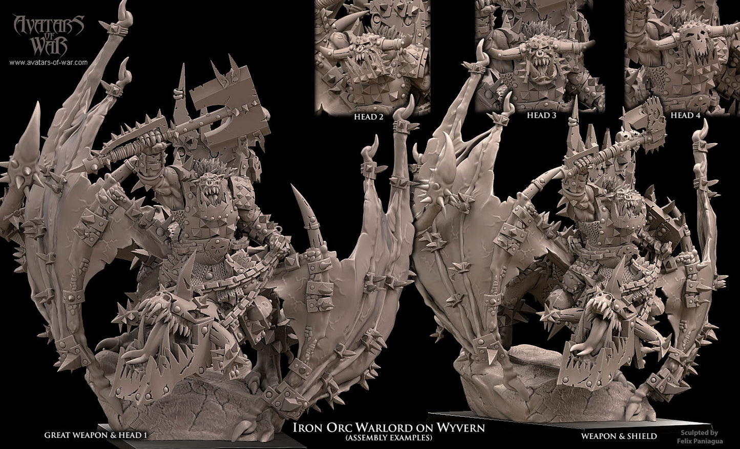 Iron orc warlord on wyvern, Avatars of War